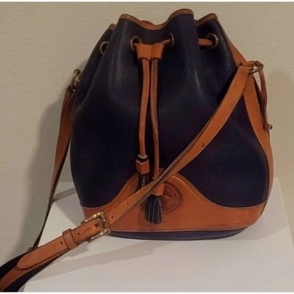 Dooney & Bourke Black and Tan Hobo Bag - Picture 1 of 5